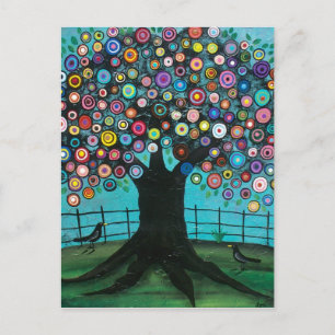Postal Folk ART Imagination by LORI EVERETT cartão posta