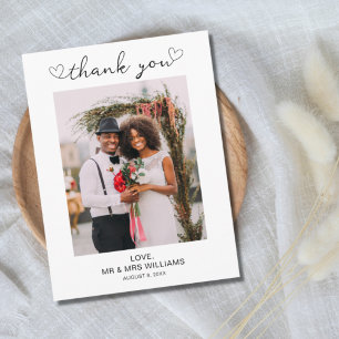 Postal Foto de casamento Obrigado Cartão de Posto