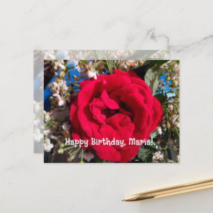 Postal Foto de rosas vermelhas elegantes cartão de aniver