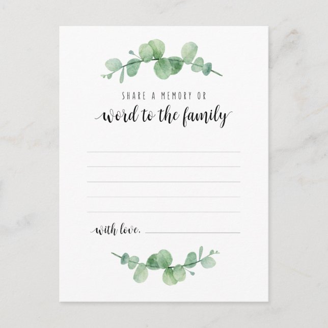 Postal Funeral Service, Greenery, partilhe um cartão de m (Frente)