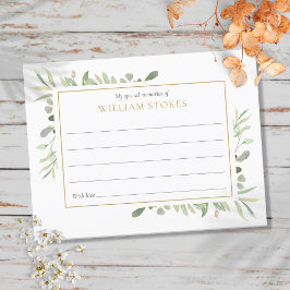 Postal Funeral Verde Personalizado Compartilha Um Cartão 