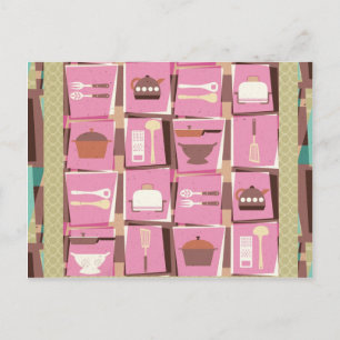 Postal Gadgets da cozinha - Cartão-postal rosa (ou Cartão