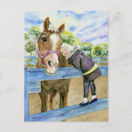 Postal Garota com Cartão Horário