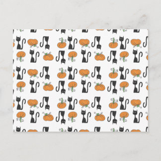 Postal Gatos e cartão das abóboras