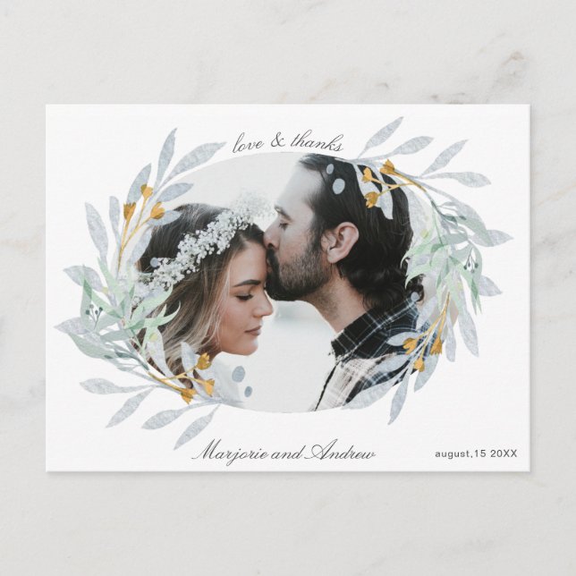 Postal Gentle Botanics | Cartão de agradecimento com foto (Frente)