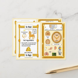 Postal Ghel - Cartão de Jogo Dourado Horn Unicorn