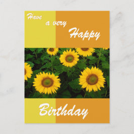 Postal Girassóis - Cartão de Aniversário Feliz