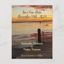 Postal Golfinhos no Sunset Salve nosso Cartão de Data