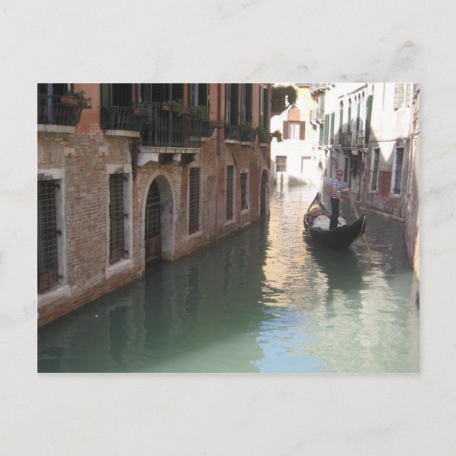 Postal Gondolier de Veneza - cartão (Frente)