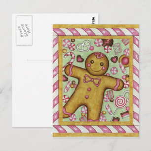 Postal Grande Cartão de Natal de Pão de Mel