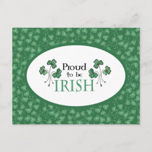 Postal Green Shamrocks Orgulha-se de ser um cartão posta