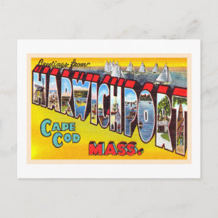 Postal Harwichport Cape Cod Massachusetts MA Velho Cartão