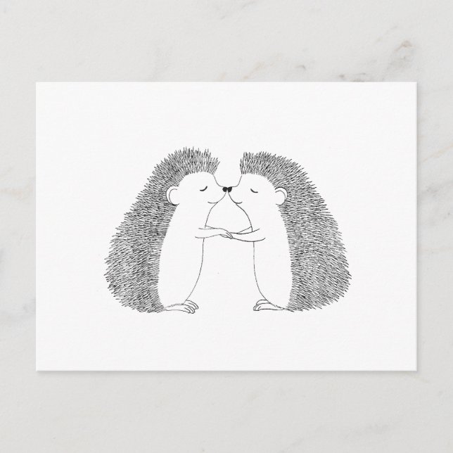Postal Hedgehog Cute Amo Você Postar Cartão (Frente)