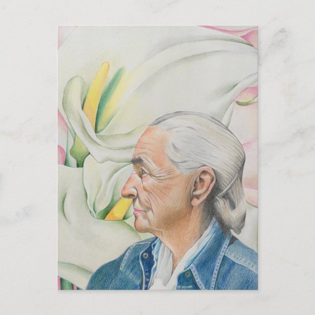 Postal Homenagem ao Cartão O'Keeffe Georgia (Frente)