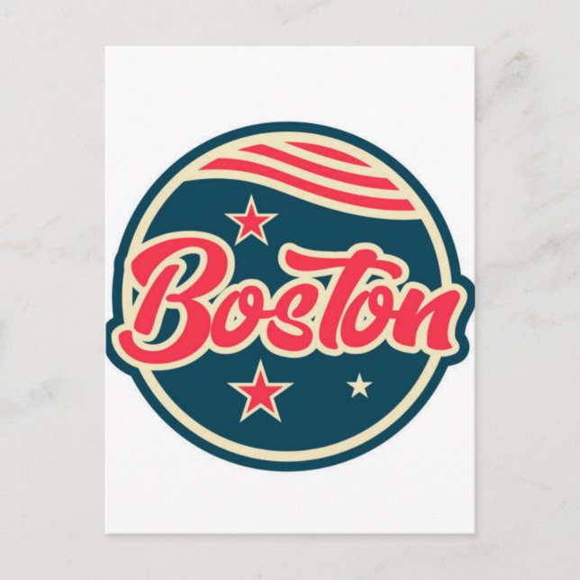 Postal Horizonte de Boston & Barcos à Vela | Cartão Posta (Frente)