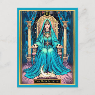 Postal Ilustração do Cartão Tarot, O Alto Sacerdote
