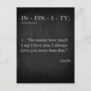 Postal INFINITY Amo você mais cartão de definição de dici