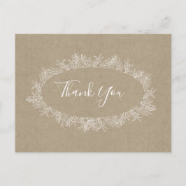 Postal Inverno Rústico | Cartão de agradecimento Kraft