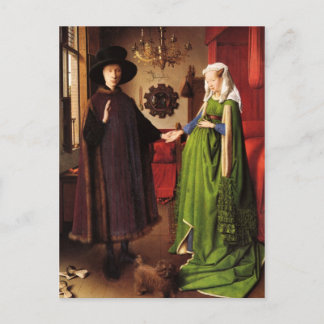 Postal Jan van Eyck: Cartão do retrato de casamento de