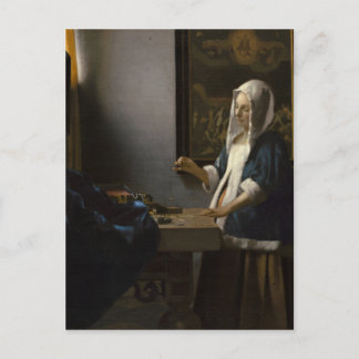 Postal Janeiro Vermeer, mulher que guardara um cartão do