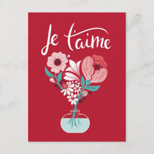 Postal Je t'aime - Francês Eu te amo cartão