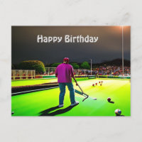 Jogando Lawn Bowls ao Crepúsculo, Cartão de Aniver