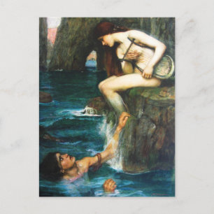 Postal John William Waterhouse o cartão da sirene