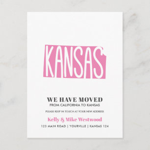 Postal KANSAS Movimentamos novo endereço Novo cartão post