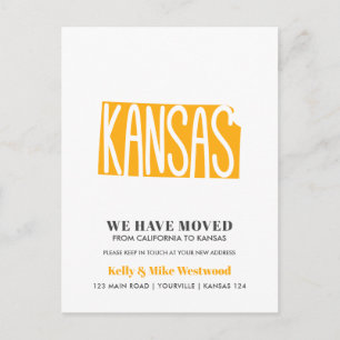 Postal KANSAS Movimentamos novo endereço Novo cartão post