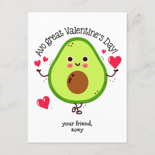 Postal Kids Avocado Dia de os namorados Tamanho do Cartão