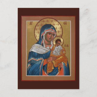 Postal Konevitsa Mãe de Deus Cartão de Oração