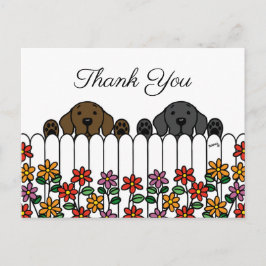 Postal Labrador Duo Assistindo Você Obrigado Cartão Posta