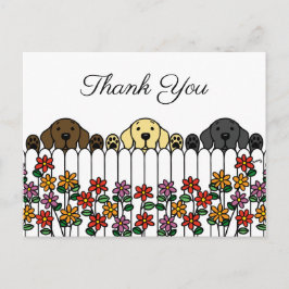 Postal Labrador Trio Assistindo Você Obrigado Cartão Post