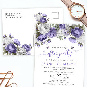 Postal Lavanda violeta feliz para sempre depois do cartão