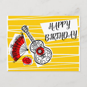 Postal Lembranças espanholas cartão de aniversário paisag