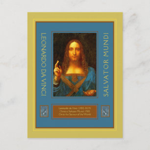 Postal Leonardo da Vinci 1500 Salvator Mundi Cartão Posta