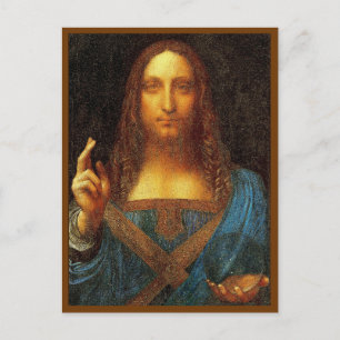 Postal Leonardo da Vinci 1500 Salvator Mundi Cartão Posta