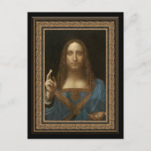 Leonardo da Vinci 1500 Salvator Mundi Cartão Posta