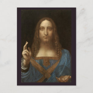 Postal Leonardo da Vinci 1500 Salvator Mundi Cartão Posta