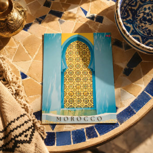 Postal Linda Porta Marroquina Azul Em Marrakech Cartão Po