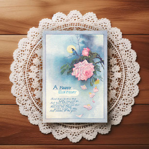 Postal Lindo Cartão de Boas Festas de Aniversário Vintage