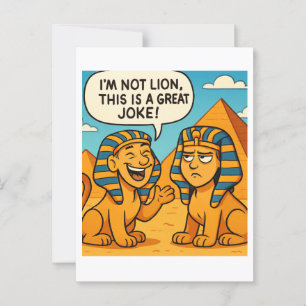 Postal Lion Pun Egípcio Engraçado   Eu não sou cartão de 
