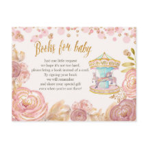 Livros cor-de-rosa de folga para cartão de bebê