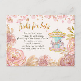 Postal Livros cor-de-rosa de folga para cartão de bebê