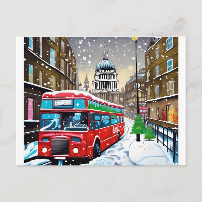 Postal Londres, inverno - Cartão de Natal 006 (Frente)