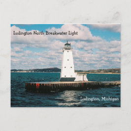 Postal Ludington North Breakwater Cartão de posto leve