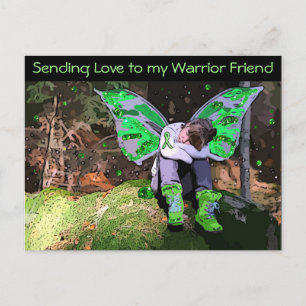 Postal Lyme Disease Warrior Cansado e Cartão de Posto
