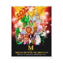 M é para cartão de Posto mítico