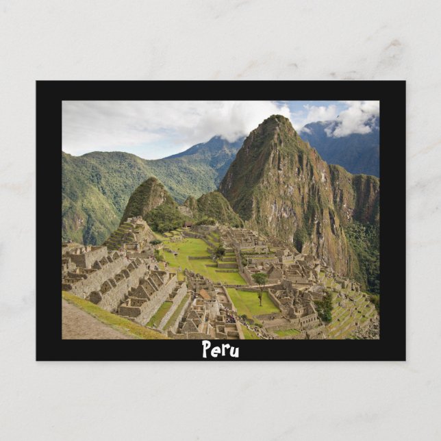 Postal Machu Picchu, na cidade inca do Peru, cartão posta (Frente)