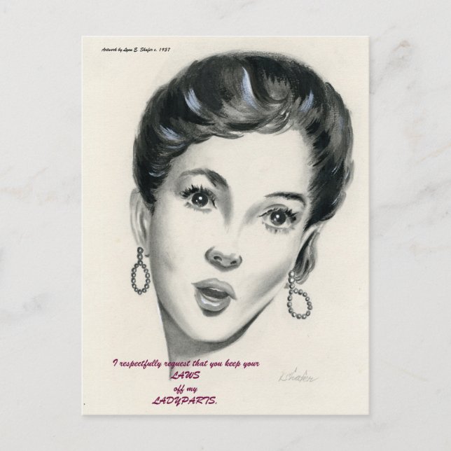 Postal Mantenha suas LEIS fora de meu cartão de LADYPARTS (Frente)